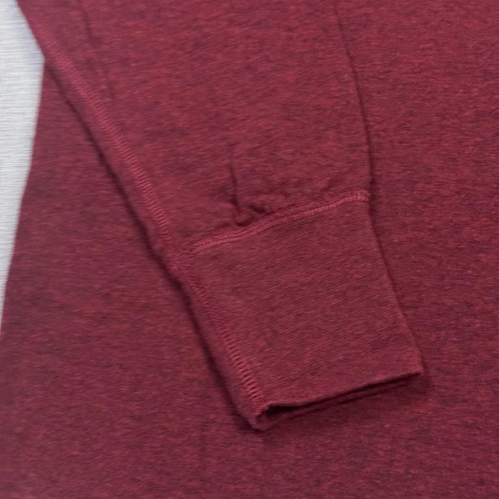L.L. Bean Two-Layer River Driver's Henley Men Medium Red Long Sleeve Wool Blend